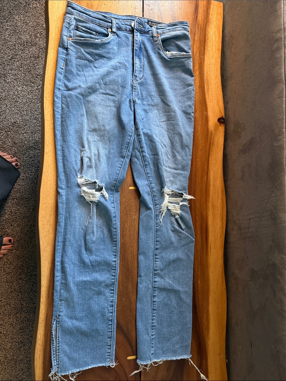 Blank NYC Light Blue Distressed Ankle Jeans